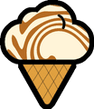 caramel swirl ice cream cone